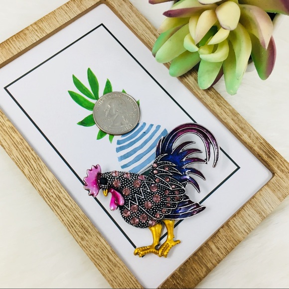 Only ships with $15 orders. Purple Chicken Brooch - Picture 2 of 4